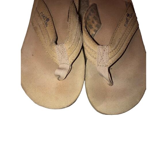 Cobian Women's Flip Flops Sz 7 Dixie Cream One Piece Lined Strap - Picture 2 of 9